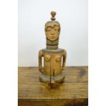 ANCESTRAL CARVED FIGURE, Nigerian Ibibio tribe with opposing faces, 60cm H.