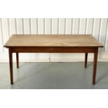 FARMHOUSE TABLE, 170cm W x 79cm D x 75cm H, extension 75cm W, 19th century French oak, planked and