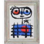 JOAN MIRO, Abstracts in colours quadichrome, vintage French frame, 30cm x 22cm.