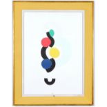 SONIA DELAUNAY, Abstract Quadrichrome, vintage French frame, 75cm x 53cm. (Subject to ARR - see