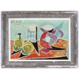 PABLO PICASSO, off set lithograph, signed and dated in the plate 1972, vintage French frame, 27cm