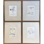 AFTER PABLO PICASSO (1881-1973), a set of four lithographs in colour, each 31cm x 26cm, framed and