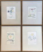 AFTER PABLO PICASSO (1881-1973), a set of four lithographs in colour, each 31cm x 26cm, framed and