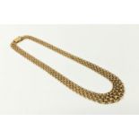 A 9CT GOLD CHAIN LINK NECKLACE, tapered width, total length 45.5cm long /18 inches, 30.53 grams.