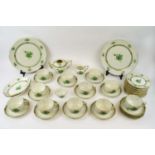 HEREND PART TEA SERVICE including eleven cups and saucers, twelve side plates, two large plates,