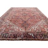 ANTIQUE PERSIAN HERIZ CARPET, 405cm x 300cm.