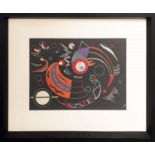 WASSILY KANDINSKY, 'Comets', lithograph, 34cm x 25cm, framed.