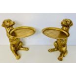 LABRADOR BUTLER TRAYS, a pair, gilt finish, 44cm x 38cm x 27cm. (2)