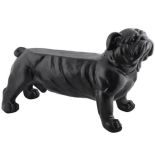 SCULPTURAL BULLDOG BENCH, aged finish, 76.3cm W x 48.5cm H.