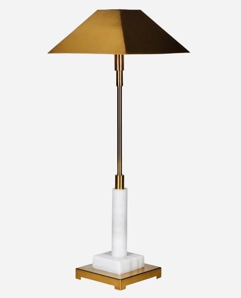 TABLE LAMP, 1950s Italian style design, gilt metal and marble 89cm x 33cm x 33cm.