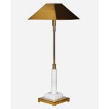 TABLE LAMP, 1950s Italian style design, gilt metal and marble 89cm x 33cm x 33cm.