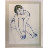 MARTIN PIPER, 'nude study', pastel, 83cm x 58cm, signed and framed.