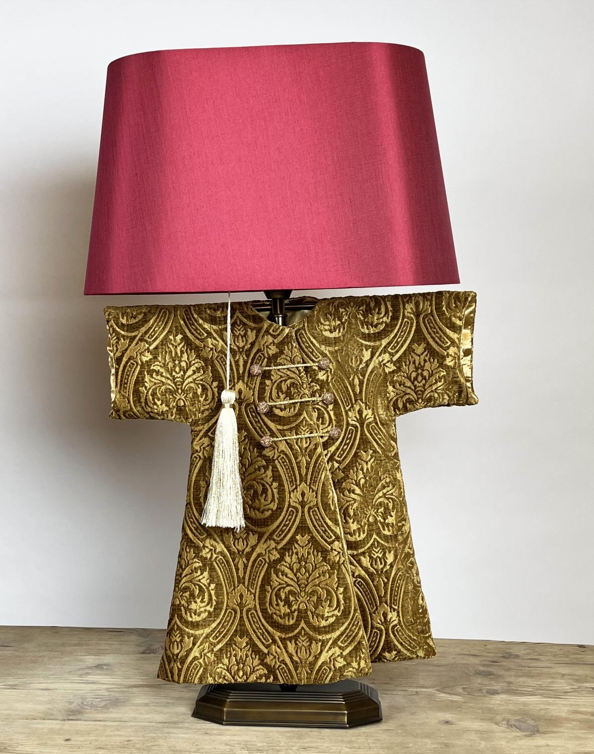 'KIMONO' TABLE LAMPS, a pair, with shades, 81cm H. (2) - Image 3 of 3