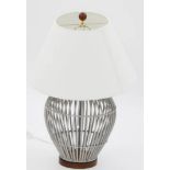 LAUREN RALPH LAUREN HOME TABLE LAMPS, a pair, grey bamboo with shades, 61cm x 45cm. (2)