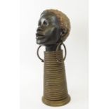 BRONZE AFRICAN BUST, in the manner of Austrian Karl Hagenauer (1898-1956), 42cm H.