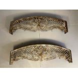 ENTRANCE SURMOUNTS, a pair, 32cm H x 100cm W x 12cm D, pierced bodies, French style provincial