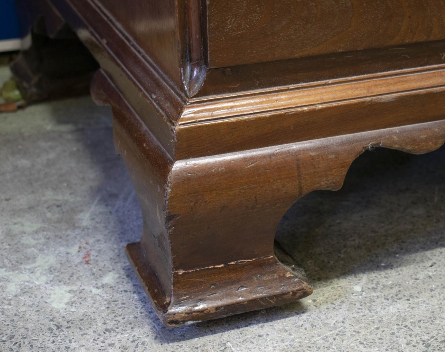 PRESS CUPBOARD, 143cm H x 192cm x 64cm D, George III mahogany of two doors enclosing sliding trays - Image 4 of 5