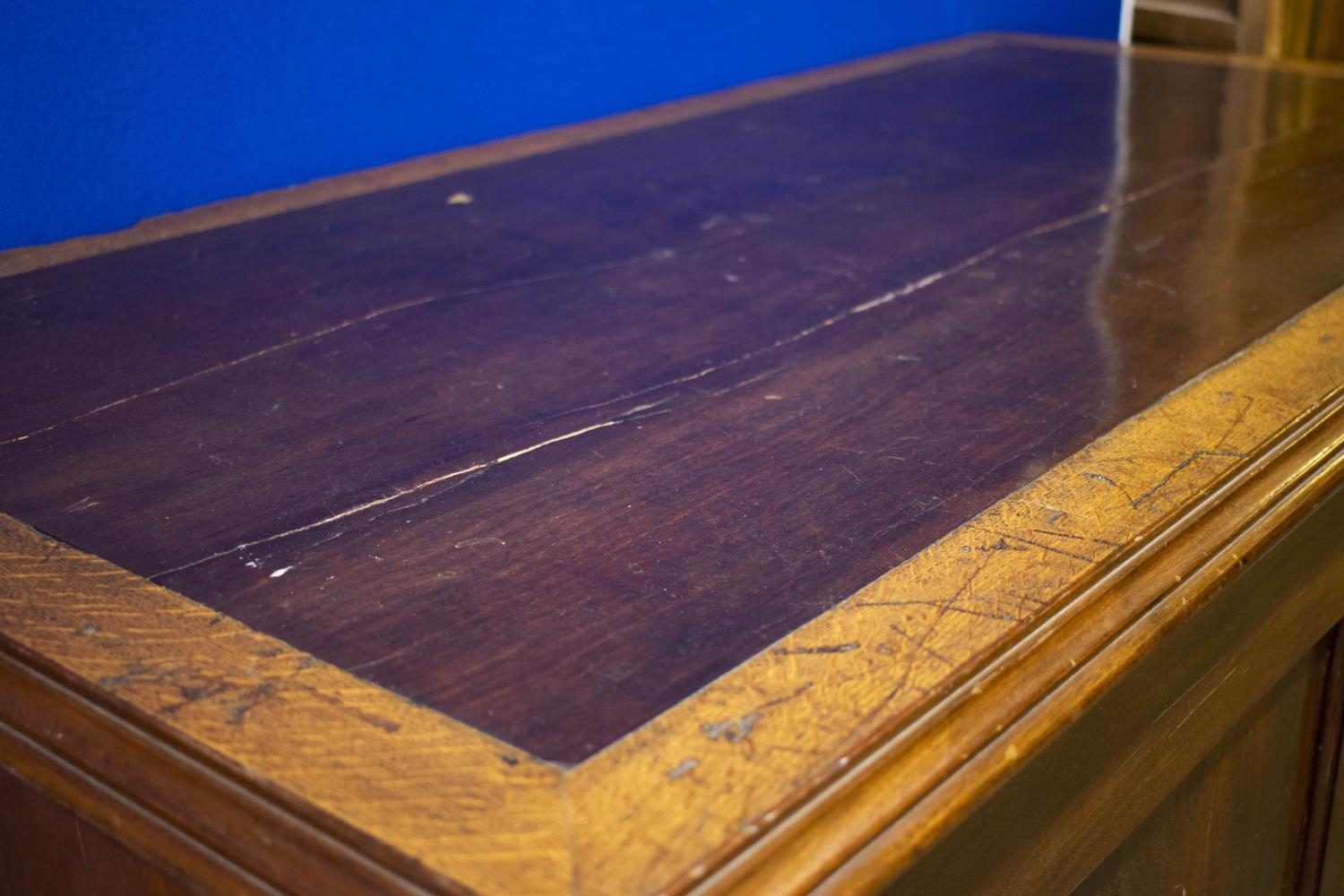 PRESS CUPBOARD, 143cm H x 192cm x 64cm D, George III mahogany of two doors enclosing sliding trays - Image 5 of 5