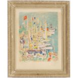 ROBERT SAVARY, Artist proof lithograph, handsigned, Cannes, vintage French frame. 71.5cm x 53.