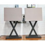 PAREX TABLE LAMPS, a pair, with shades, 54cm H. (2)