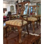 DINING CHAIRS, a set of twelve, 20th century Continental walnut framed including two carvers, 66cm W