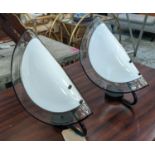 MAZZEGA MURANO GLASS WALL LIGHTS, a pair, each 42cm H, vintage 1970s Italian.