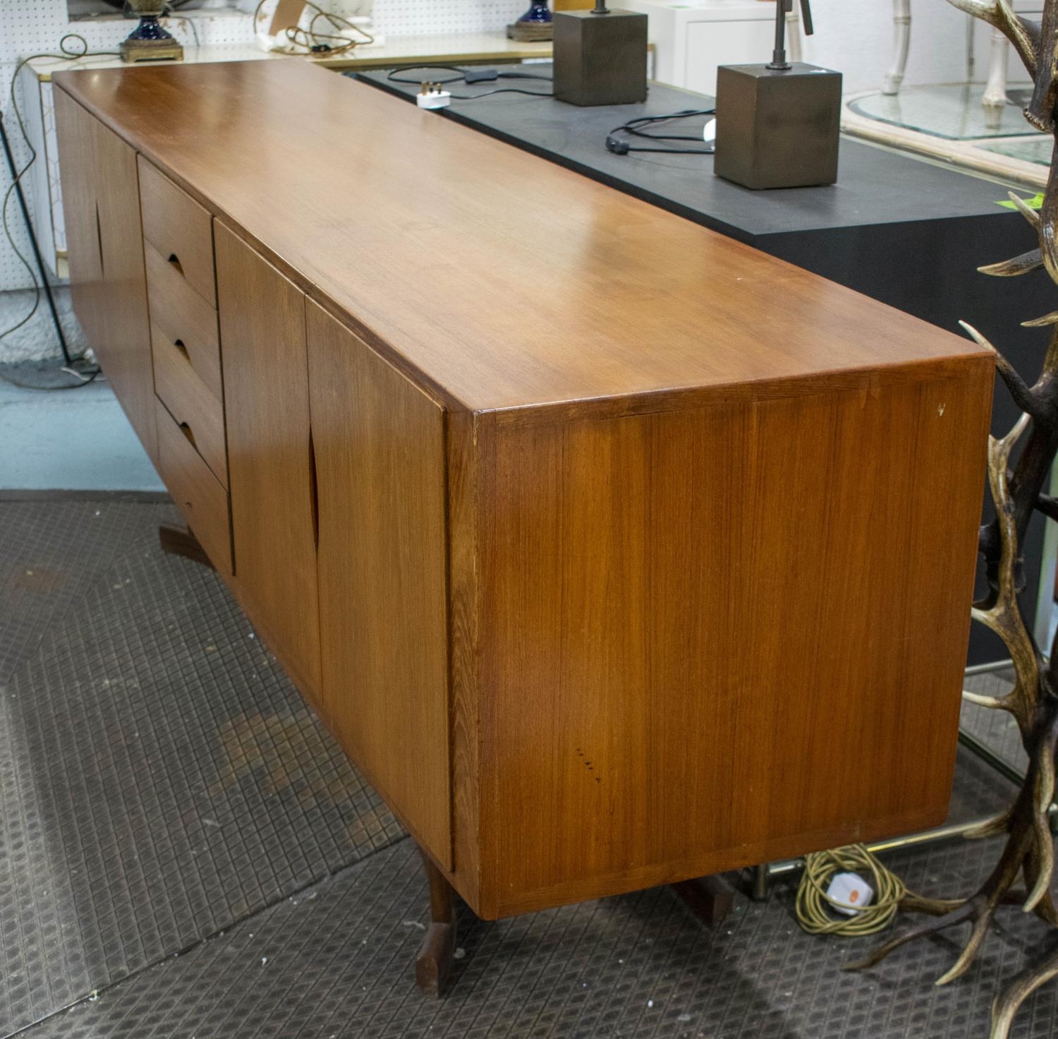 JOHANNES ANDERSON SIDEBOARD, circa 1960, 240cm x 49.5cm x 85cm, Danish teak, with four drawers - Image 5 of 6