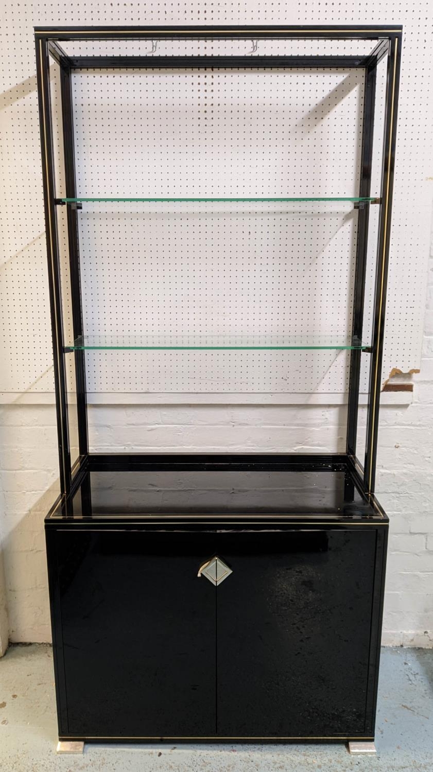 PIERRE VANDEL OPEN DISPLAY CABINET, vintage 1970's French, lacquered metal and glass, 91cm x 45cm - Image 2 of 6