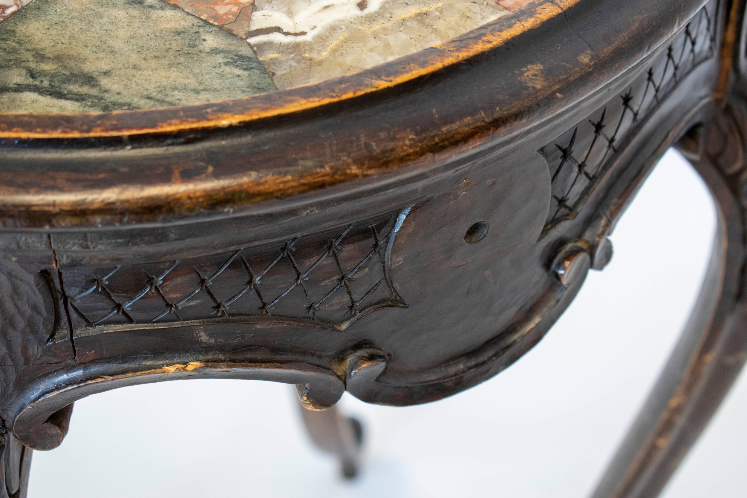 SPECIMEN MARBLE TABLE, 77cm H x 50cm D, 19th century French with circular top. - Image 4 of 4