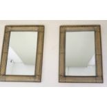 WALL MIRRORS, pair, 100cm H x 70cm W x 6cm D, Regency style, pierced gilt metal frames. (2)