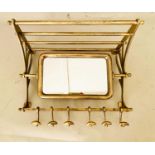 WALL MOUNTING LUGGAGE RACK, 54cm high, 67cm wide, 36cm deep, with coat hooks and a swivel mirror,