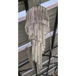 CHANDELIER, approx 85cm tall, Murano style, tredri glass drops