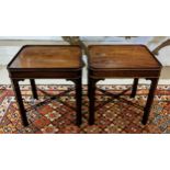 OCCASIONAL TABLES, a pair, in the manner of Arthur Brett in the Chippendale style flame mahogany