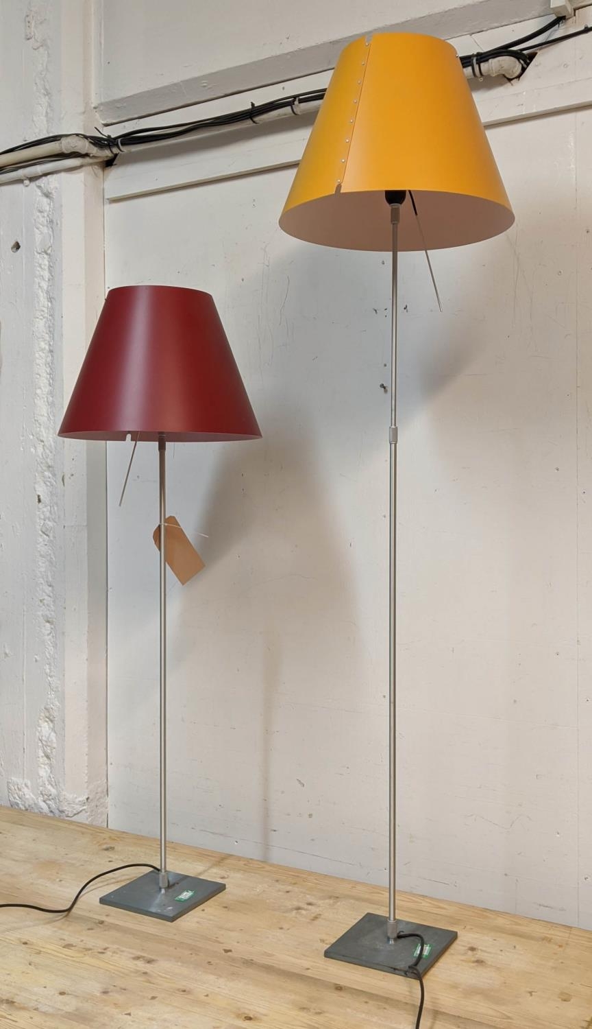 LUCEPLAN COSTANZA FLOOR LAMPS, a set of two, by Paolo Rizzatto, different colour shades, height