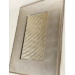 WALL MIRROR, rectangular broad leaf silvered frame and bevelled mirror plate, 124cm H x 92cm.