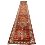 PERSIAN KARAJA LONG RUNNER, 435cm x 70cm.