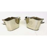 CHAMPAGNE BATHS, pair, 40cm x 16cm x 22cm, stamped Louis Roederer. (2)