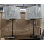 LAUREN RALPH LAUREN HOME TABLE LAMPS, a pair, glass and black painted metal, with shades, 65cm H x