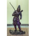 SCULPTURAL CHINESE WARRIOR, 108cm H, Bronze.