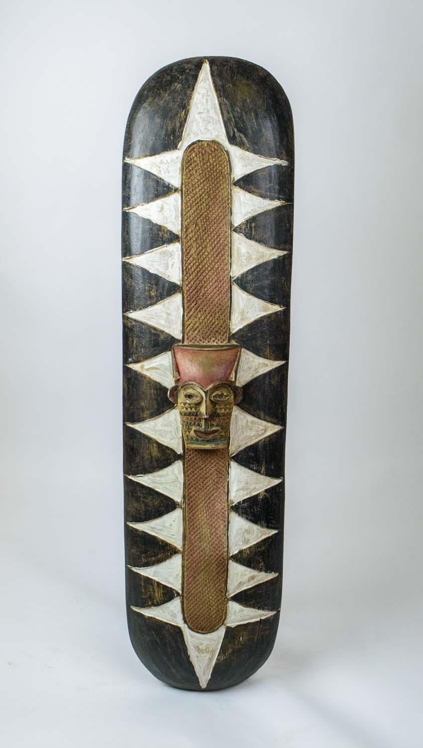 CHOKWE SHIELD, a pair, D.R. Congo. largest 135cm x 31cm. (2) - Image 3 of 7