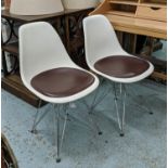 VITRA DSR CHAIRS BY CHARLES AND RAY EAMES, a pair, 81cm H. (2)