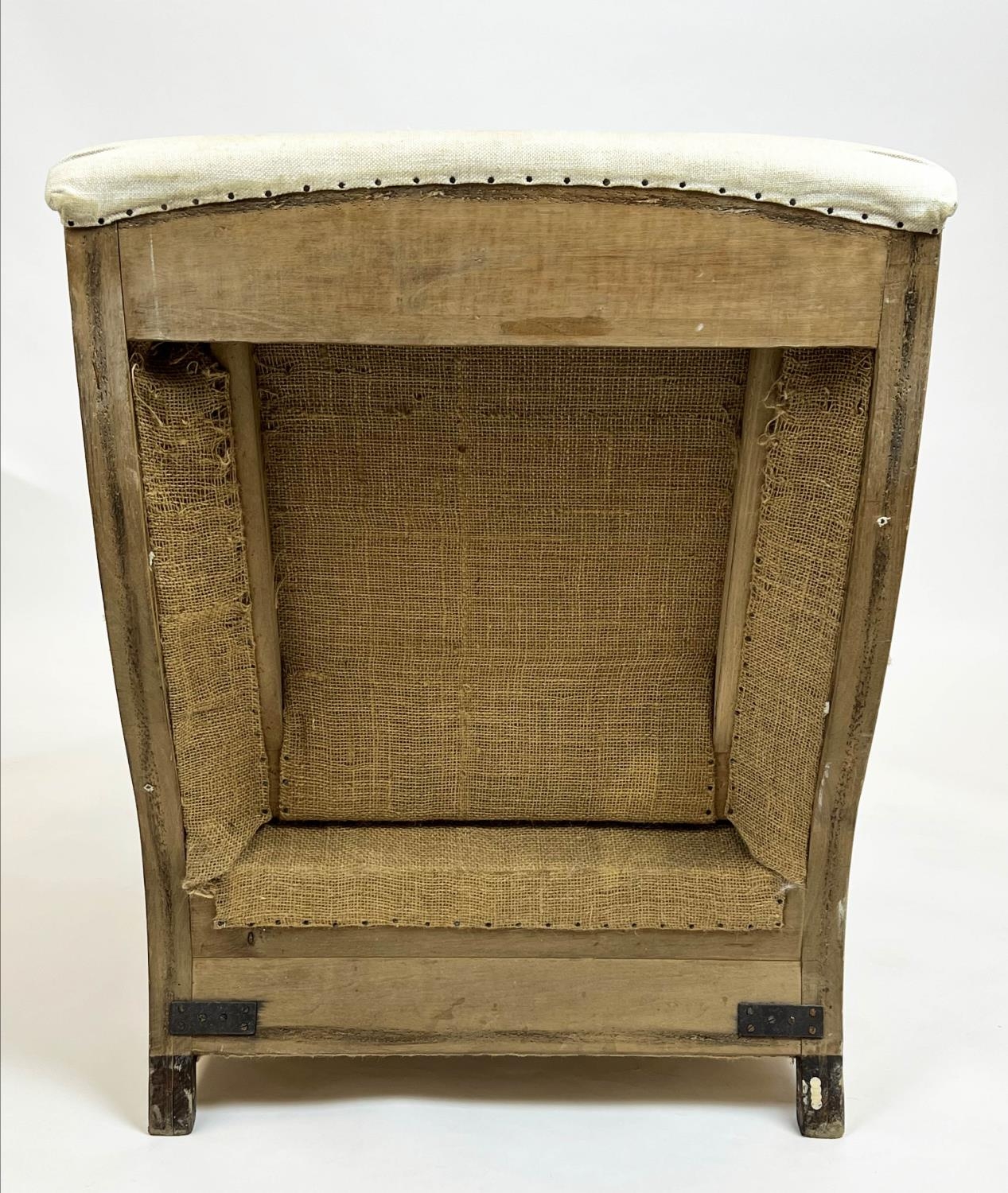 HOWARD STYLE ARMCHAIR, by Van Thiel & Co, deconstructed linen and hessian upholstered, 75cm x 89cm - Image 4 of 5