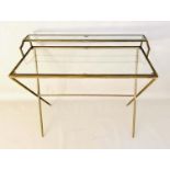 MAISON JANSEN STYLE DESK, 87cm high, 95cm wide, 42cm deep, inset glass top, gilt metal frame.