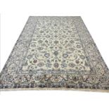 FINE PERSIAN PART SILK NAIN CARPET, 242cm x 167cm.