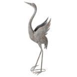 SCULPTURAL CRANES, a pair, 108cm high, 48cm wide, 17cm deep. (2)