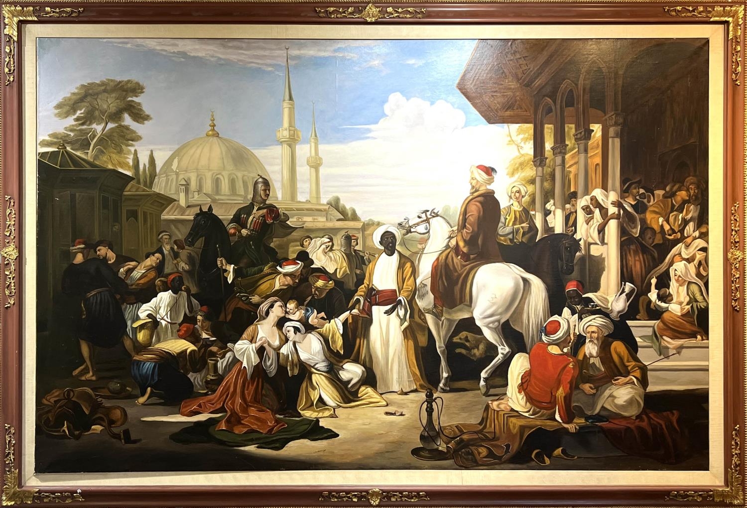 AFTER SIR WILLIAM ALLAN (Scottish 1782-1850), 'Market Scene, Constantinople', oil on canvas, 197cm x