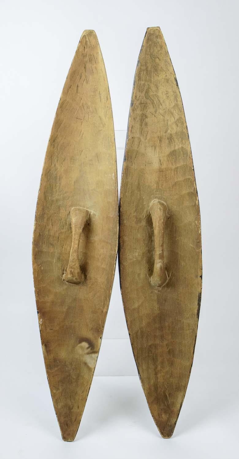 LEGA SHIELD, a pair, D.R. Congo. 135cm x 30cm. (2) - Image 4 of 5