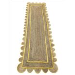 SCALLOPED EDGE JUTE RUNNER, 315cm x 97cm.