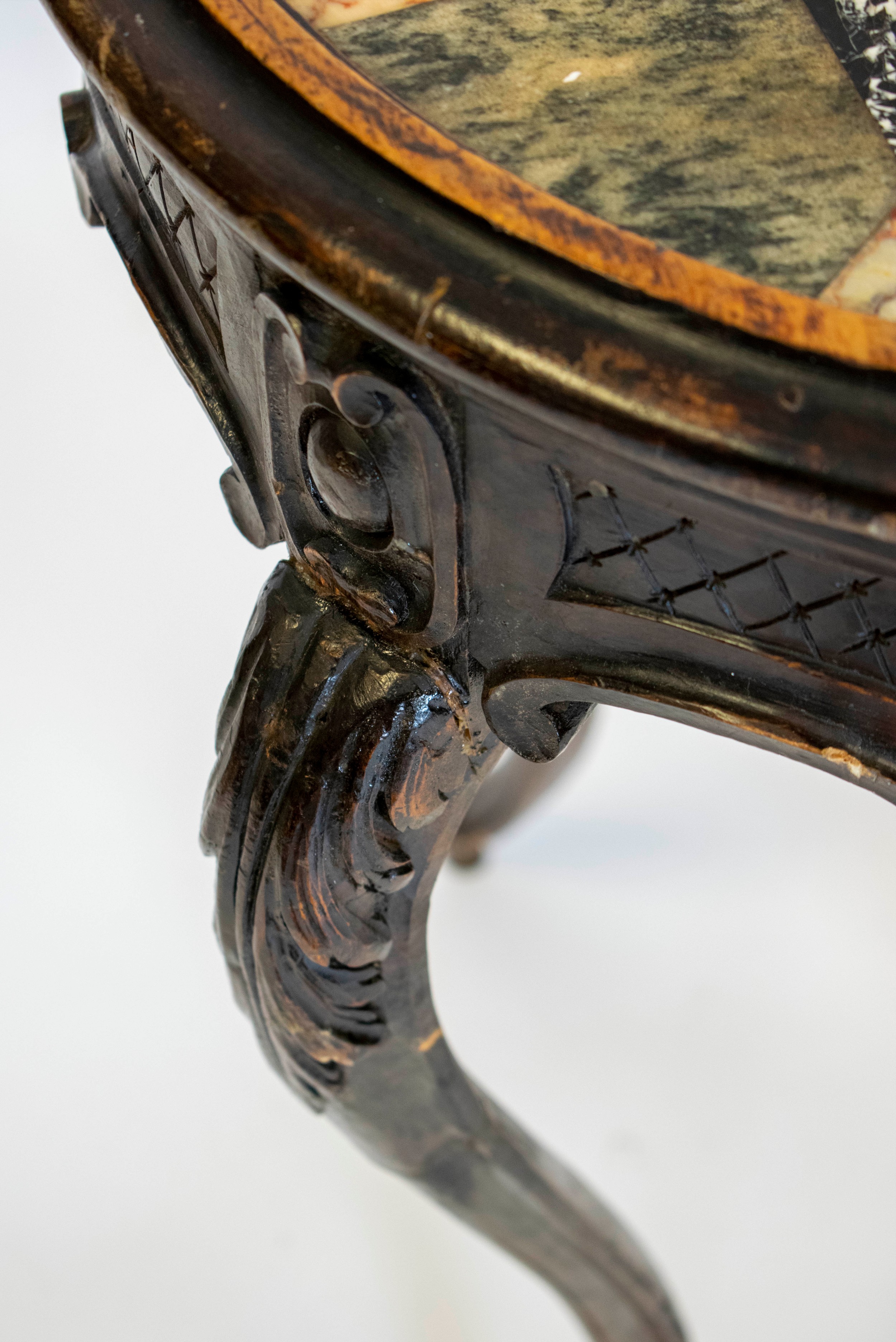 SPECIMEN MARBLE TABLE, 77cm H x 50cm D, 19th century French with circular top. - Image 3 of 4