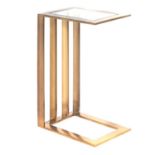 MARTINI TABLE, 35cm x 25cm x 57cm, 1970s Italian design, glass inset top, gilt metal frame.